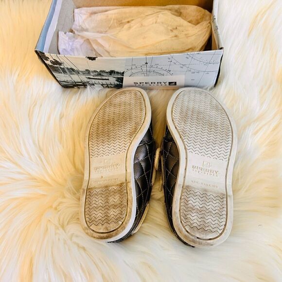 Sperry Top-Sider A/O Pewter Quilted Girls Boat Shoe Loafers! ❤️ - Picture 6 of 6